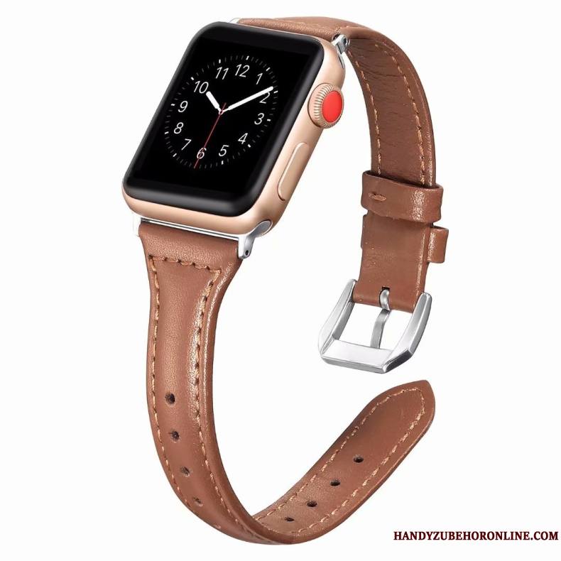 Apple Watch Series 1 Coque Cuir Véritable Côté Fin Rose