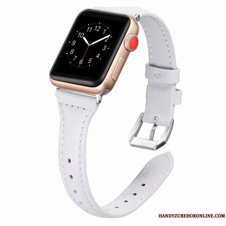 Apple Watch Series 1 Coque Cuir Véritable Côté Fin Rose