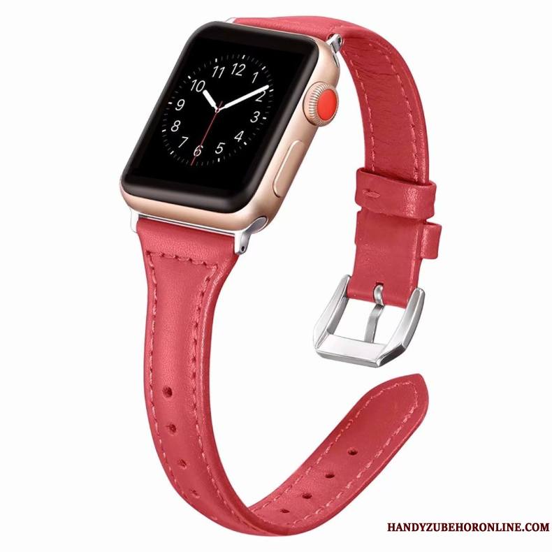 Apple Watch Series 1 Coque Cuir Véritable Côté Fin Rose