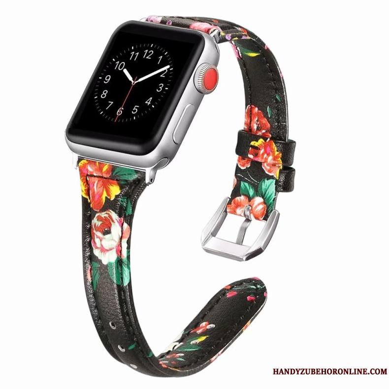 Apple Watch Series 1 Coque Cuir Véritable Côté Fin Rose