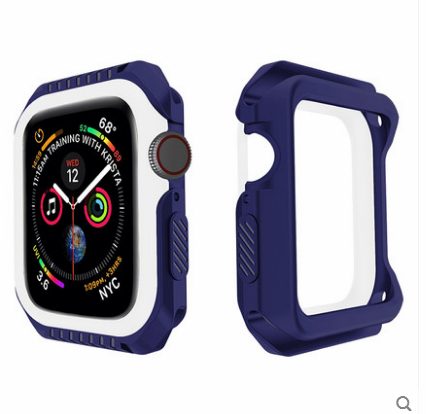 Apple Watch Series 1 Coque Protection Bleu Silicone Incassable Border