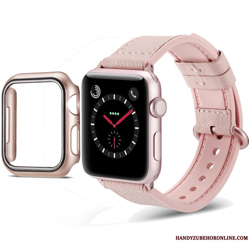 Apple Watch Series 1 Noir Coque Peau Douce Couleur Vintage Étui Protection