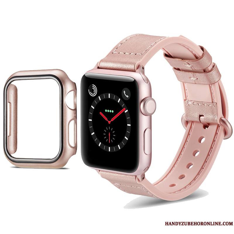 Apple Watch Series 1 Noir Coque Peau Douce Couleur Vintage Étui Protection