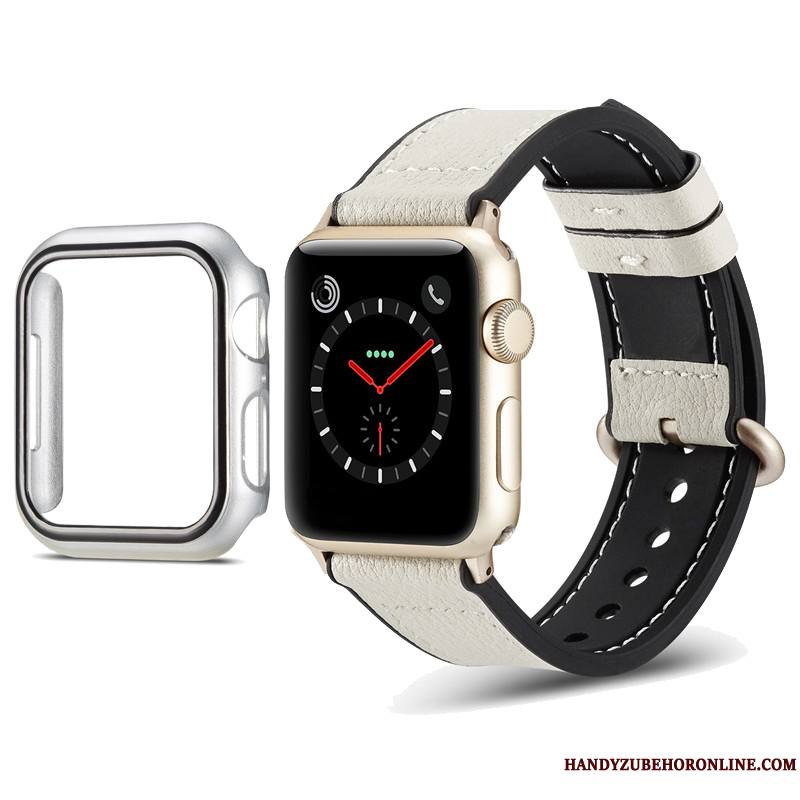 Apple Watch Series 1 Noir Coque Peau Douce Couleur Vintage Étui Protection