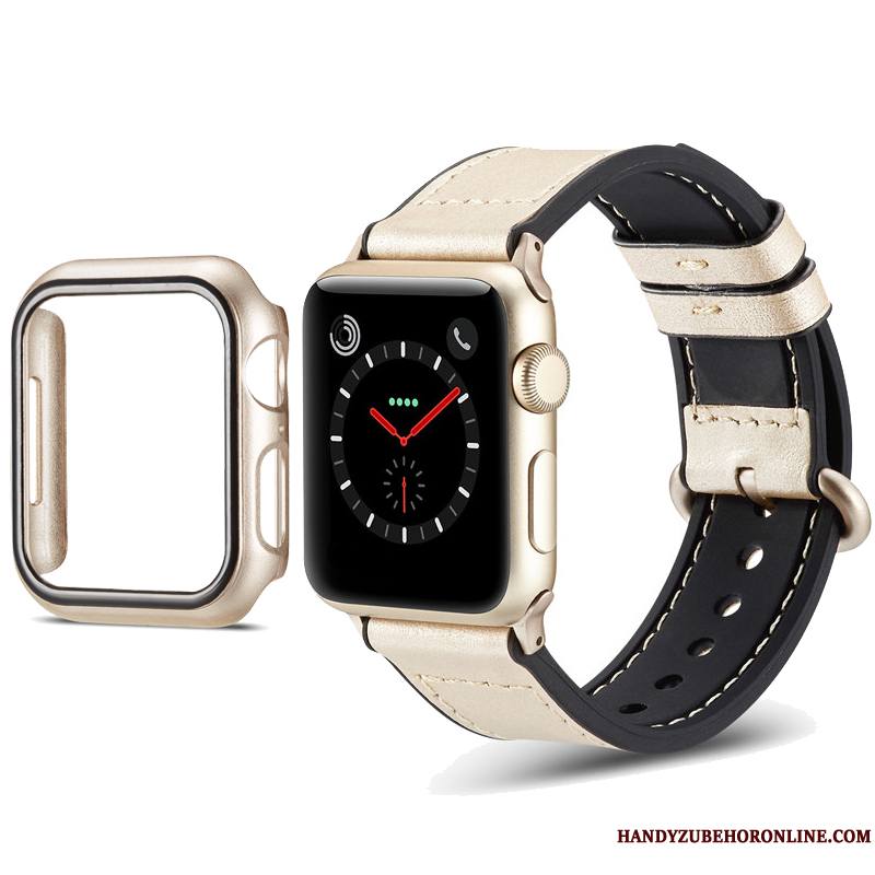 Apple Watch Series 1 Noir Coque Peau Douce Couleur Vintage Étui Protection