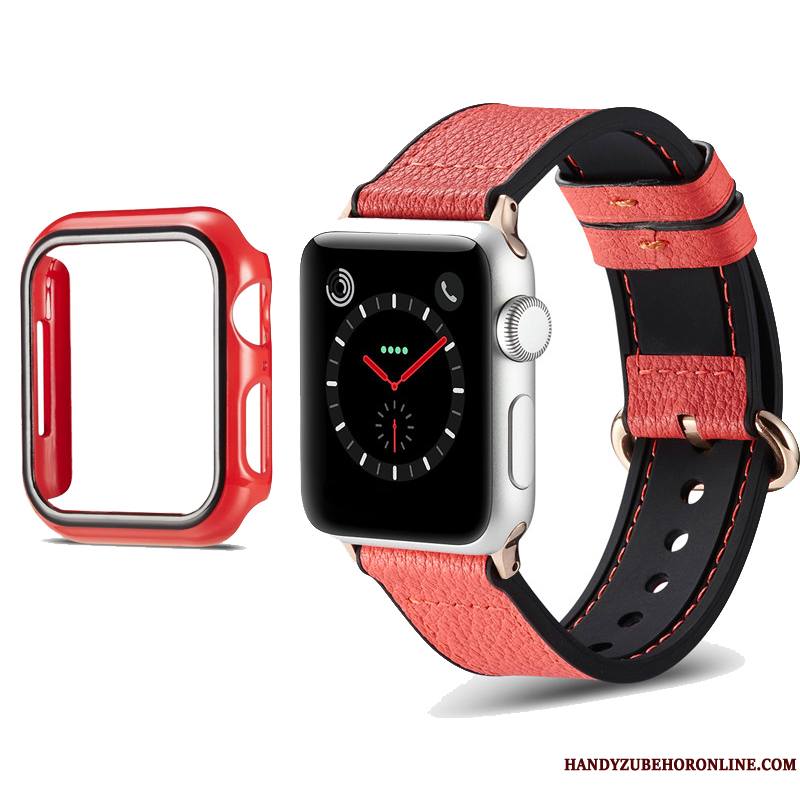 Apple Watch Series 1 Noir Coque Peau Douce Couleur Vintage Étui Protection