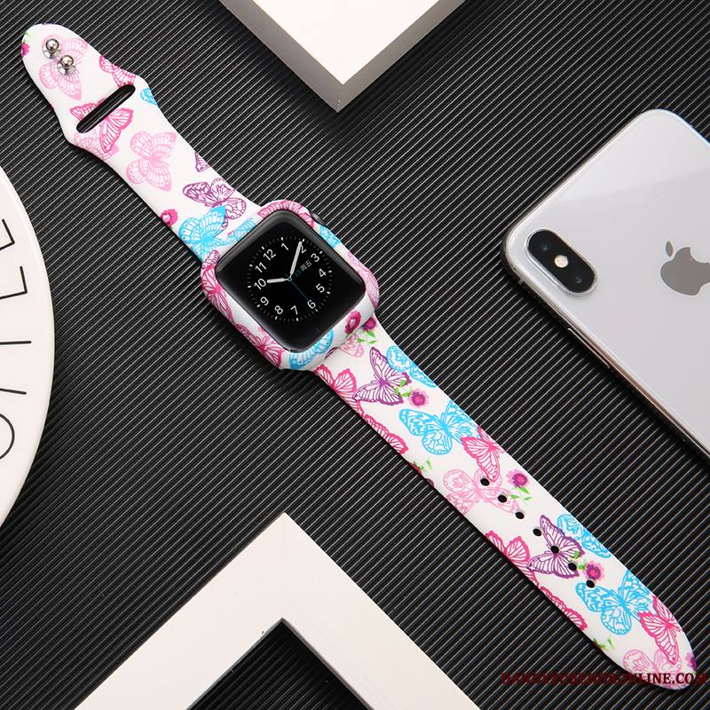 Apple Watch Series 2 Protection Coque Silicone Imprimé Marque De Tendance Léopard Kaki