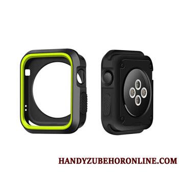 Apple Watch Series 3 Blanc Bicolore Protection Étui Vert Coque Silicone