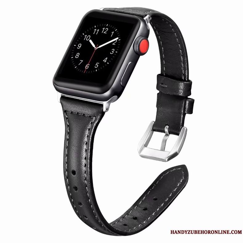 Apple Watch Series 3 Coque Cuir Véritable Côté Fin Violet