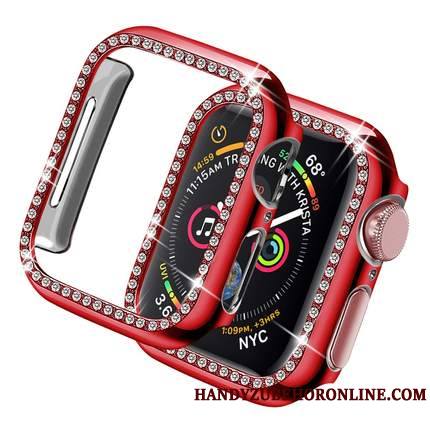 Apple Watch Series 3 Coque Nouveau Incruster Strass Tout Compris Incassable Placage Rouge Difficile