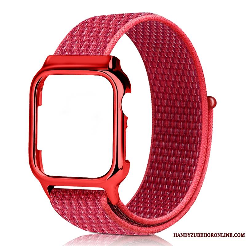 Apple Watch Series 3 Coque Placage Noir Créatif Rouge Nylon Personnalité
