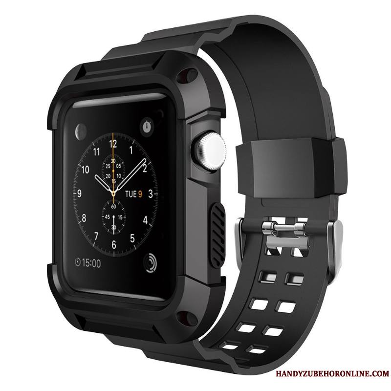 Apple Watch Series 3 Imperméable Protection Étui Coque Personnalité Silicone Rouge