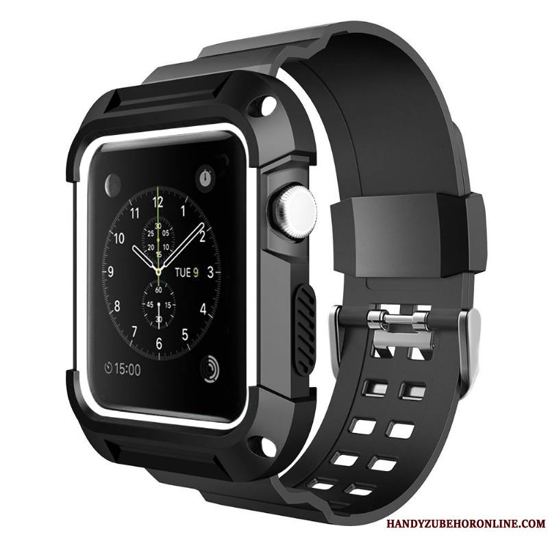 Apple Watch Series 3 Imperméable Protection Étui Coque Personnalité Silicone Rouge
