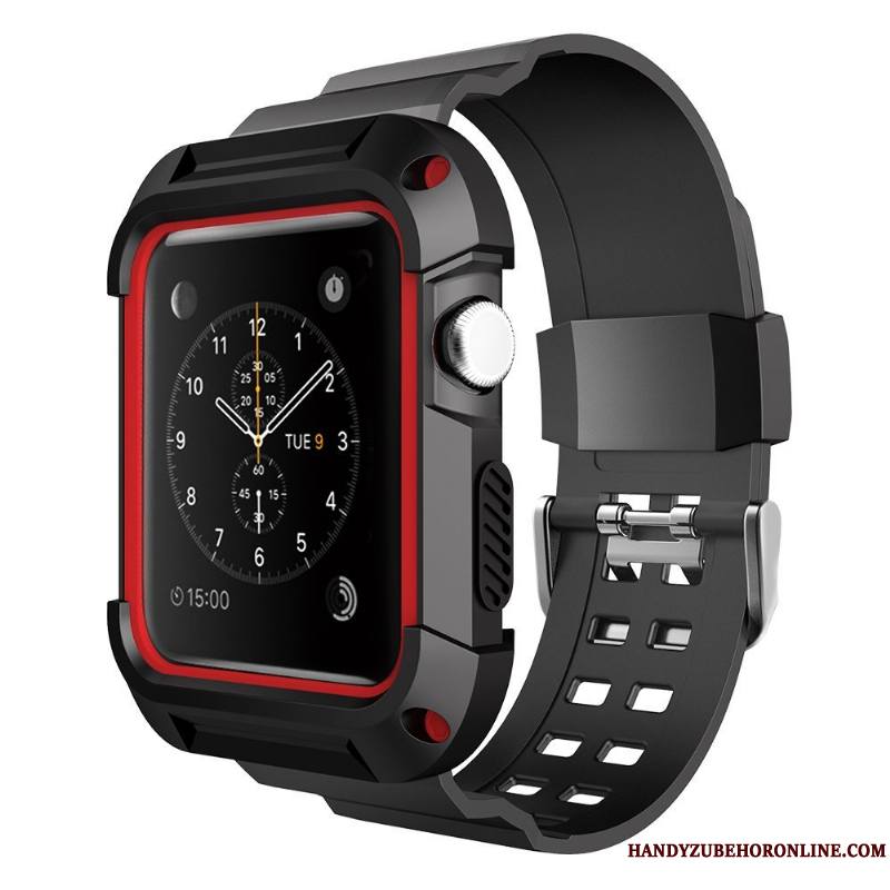 Apple Watch Series 3 Imperméable Protection Étui Coque Personnalité Silicone Rouge