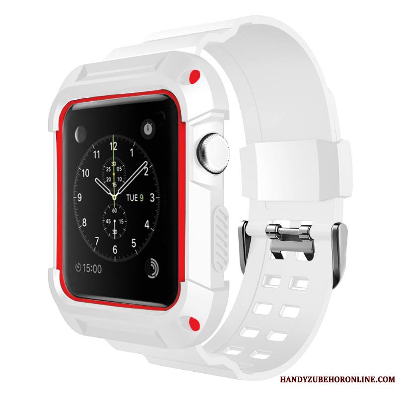 Apple Watch Series 3 Imperméable Protection Étui Coque Personnalité Silicone Rouge