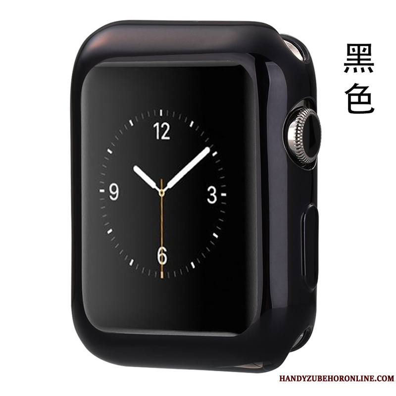 Apple Watch Series 4 Coque Étui Tout Compris Fluide Doux Placage Incassable Noir Silicone