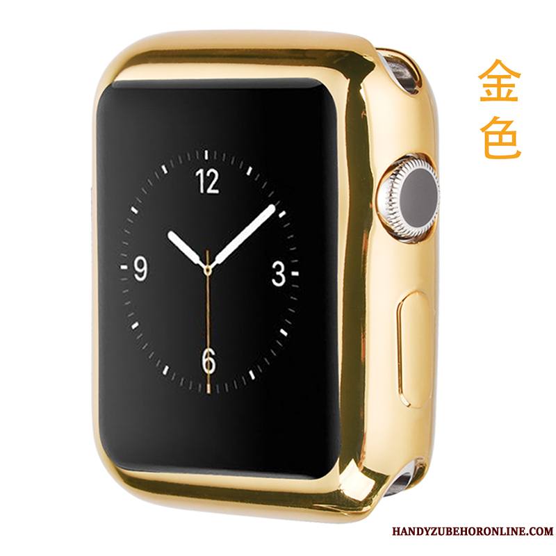 Apple Watch Series 4 Coque Étui Tout Compris Fluide Doux Placage Incassable Noir Silicone