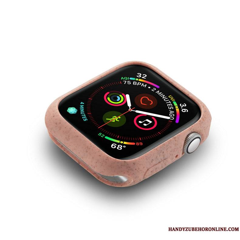 Apple Watch Series 4 Délavé En Daim Protection Tendance Fluide Doux Coque Rose Dragon