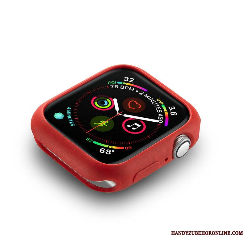 Apple Watch Series 4 Délavé En Daim Protection Tendance Fluide Doux Coque Rose Dragon