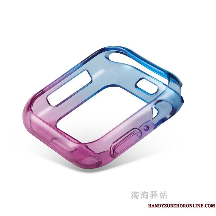 Apple Watch Series 4 Incassable Étui Pu Coque Violet Fluide Doux Bicolore