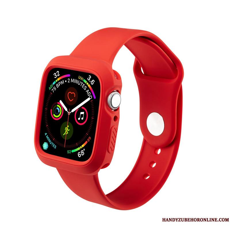 Apple Watch Series 4 Protection Personnalité Rouge Silicone Sport Coque Tendance