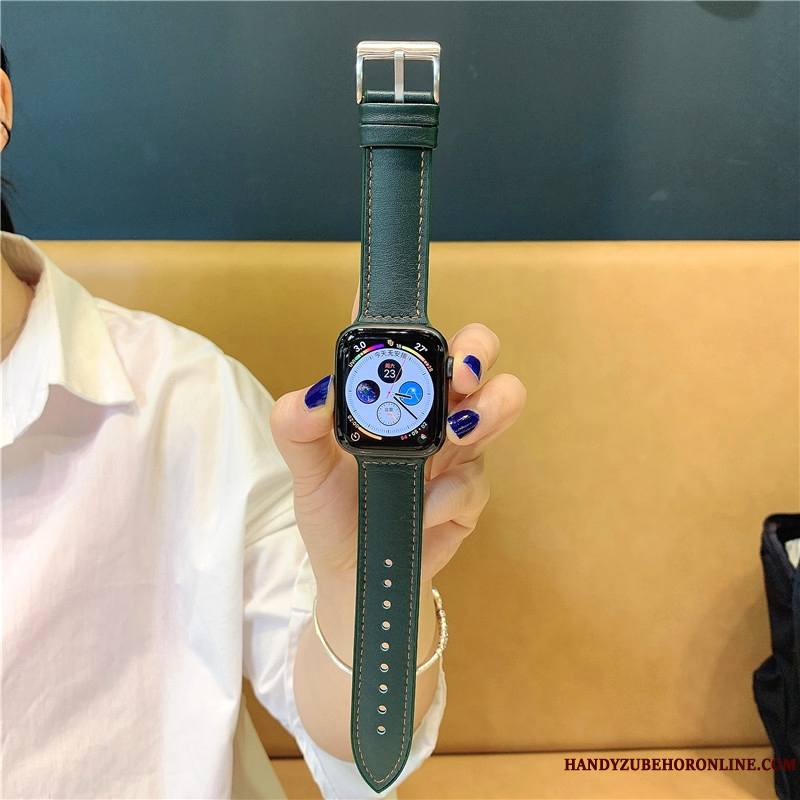 Apple Watch Series 5 Coque Silicone Vert Cuir
