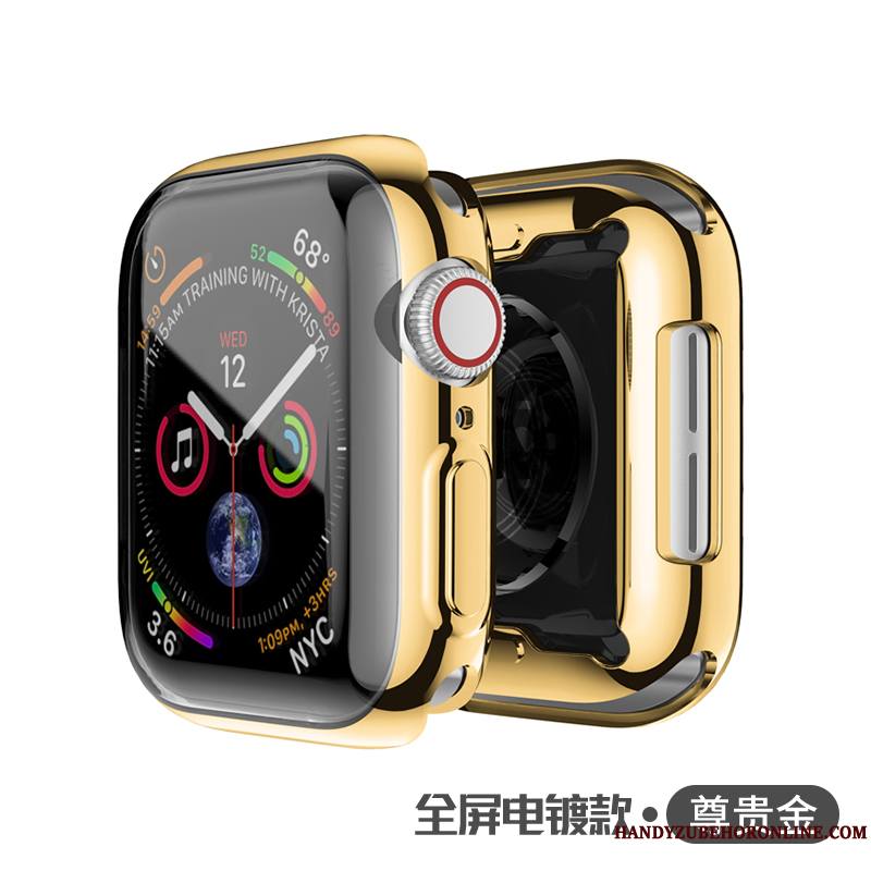 Apple Watch Series 5 Coque Très Mince Protection Placage Fluide Doux Tout Compris Rose Étui