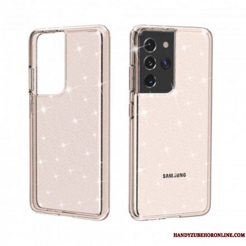 Coque Coque Samsung Galaxy S21 Ultra 5G Transparente Paillettes