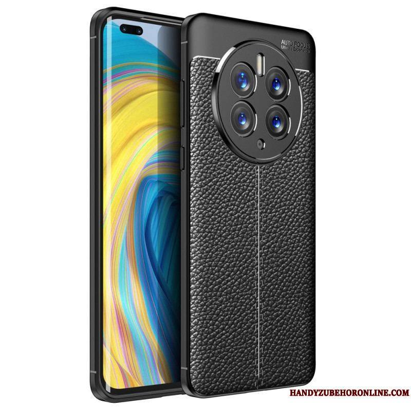 Coque Huawei Mate 50 Pro Effet Cuir Litchi Double Line