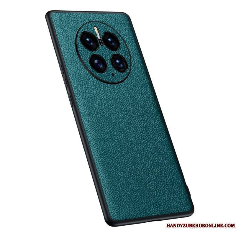 Coque Huawei Mate 50 Pro Véritable Cuir Litchi