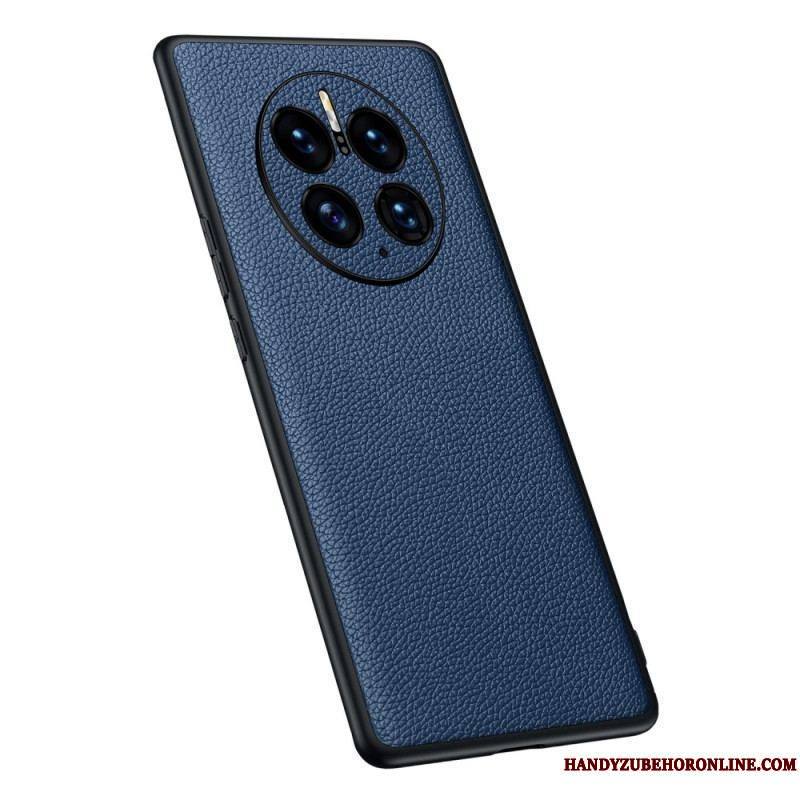 Coque Huawei Mate 50 Pro Véritable Cuir Litchi