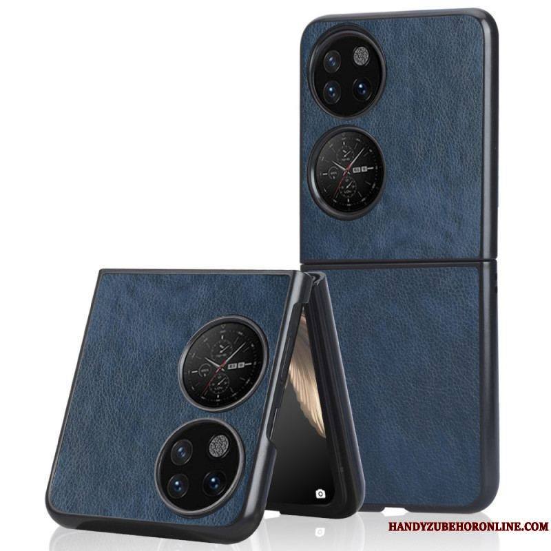Coque Huawei P50 Pocket Simili Cuir Litchi