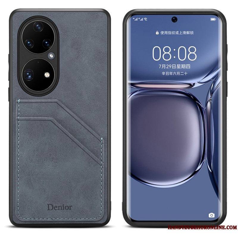 Coque Huawei P50 Pro Porte Cartes Double Fentes Denior