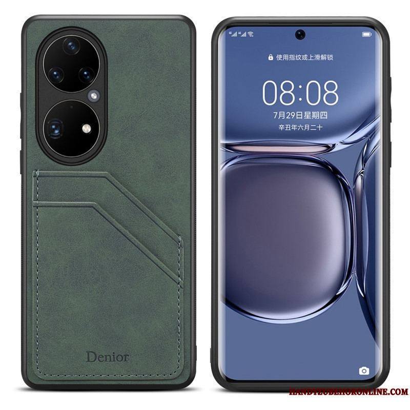 Coque Huawei P50 Pro Porte Cartes Double Fentes Denior