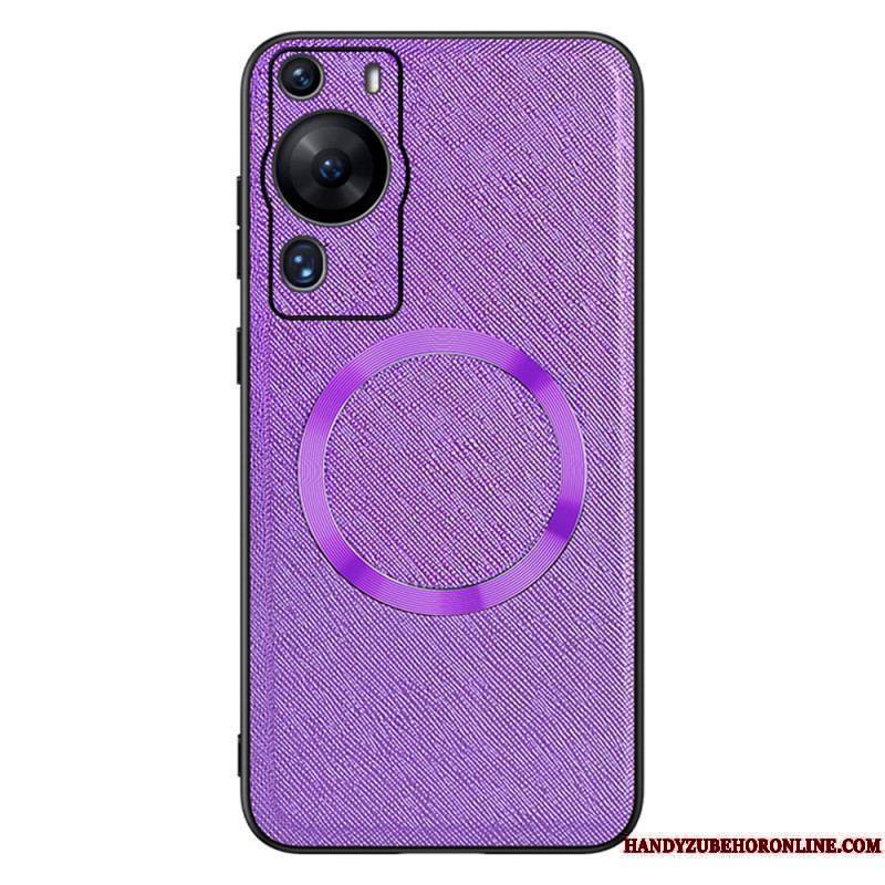 Coque Huawei P60 Pro Simili Cuir Compatible Magsafe