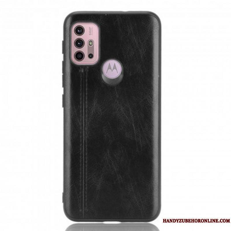 Coque Moto G30 / Moto G10 Effet Cuir Couture