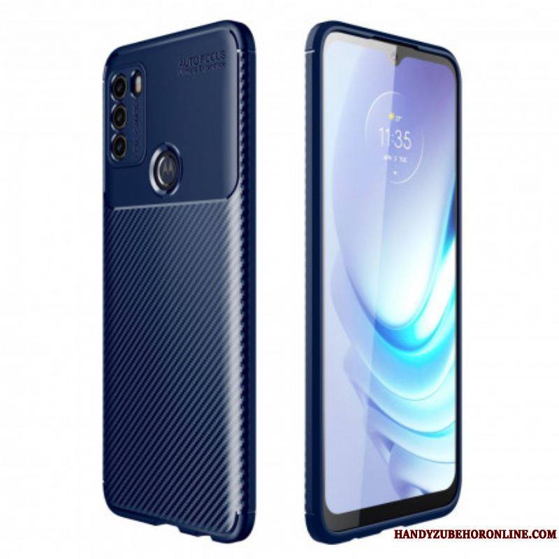 Coque Moto G50 Flexible Texture Fibre Carbone
