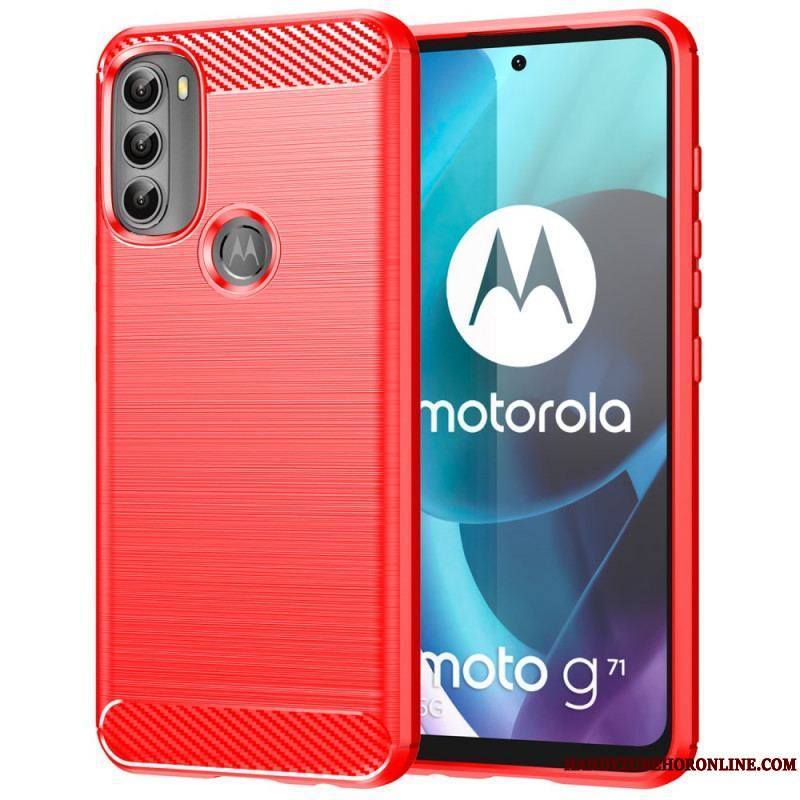 Coque Moto G71 5G Fibre Carbone Brossée