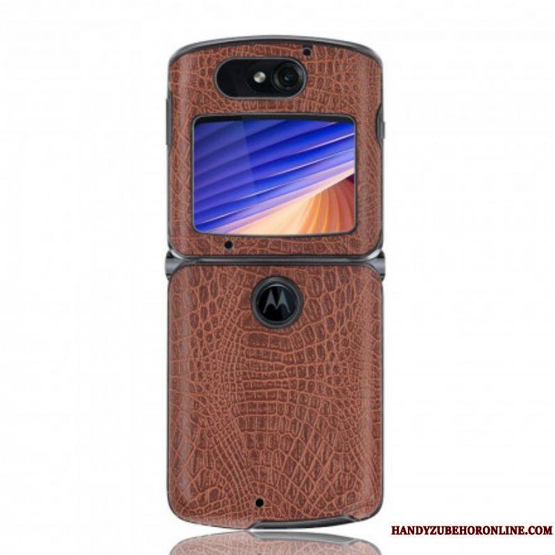 Coque Motorola Razr 5G Effet Peau de Crocodile