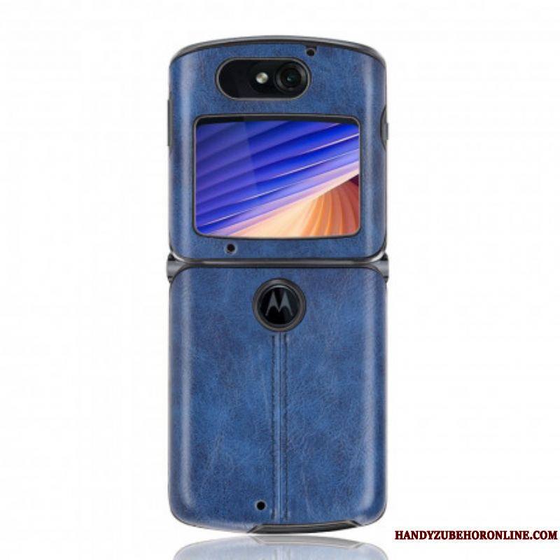 Coque Motorola Razr 5G Simili Cuir Coutures