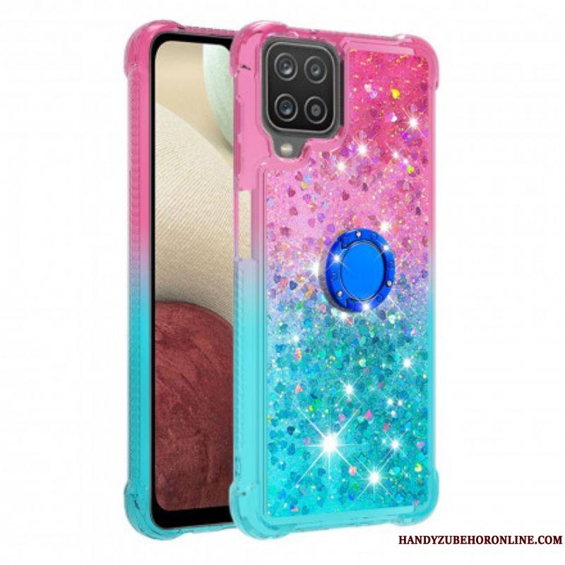 Coque Samsung Galaxy A12 / M12 Paillettes Anneau-Support