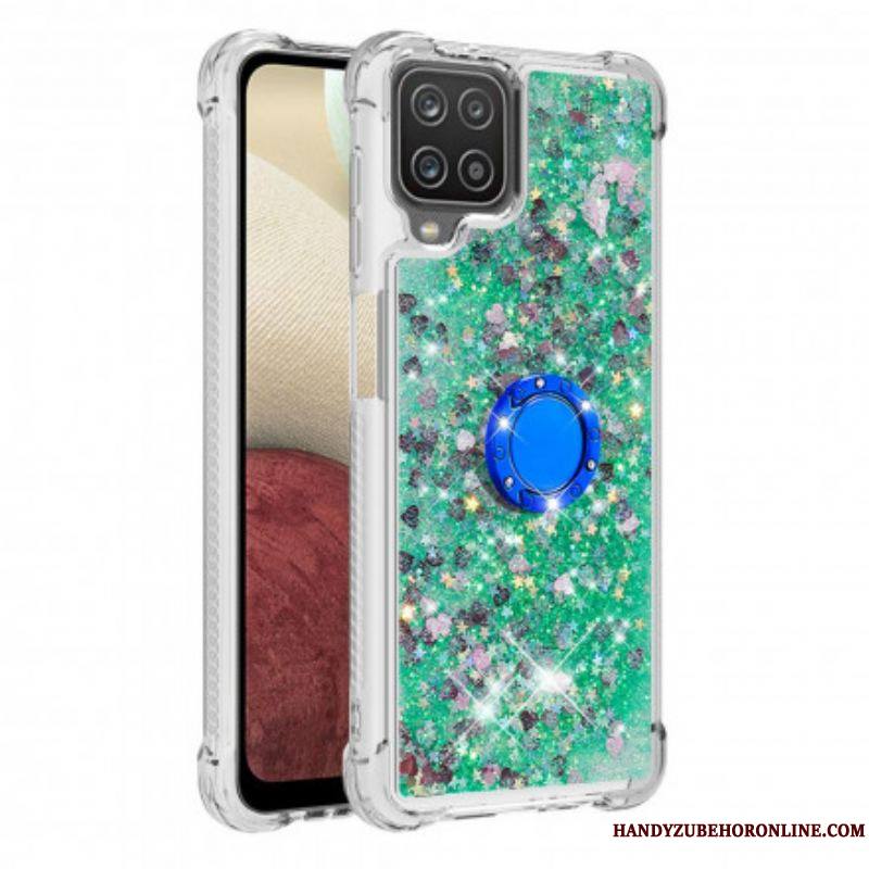 Coque Samsung Galaxy A12 / M12 Paillettes avec Anneau-Support