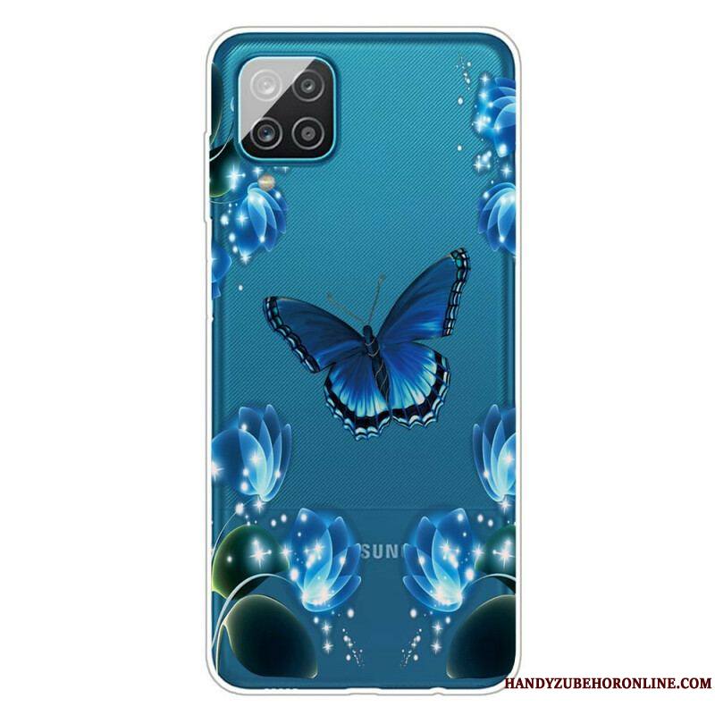 Coque Samsung Galaxy A12 / M12 Papillon Luxe