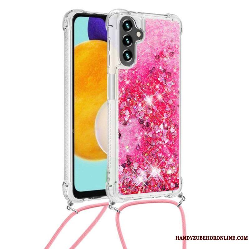 Coque Samsung Galaxy A13 5G / A04s Paillettes avec Cordon