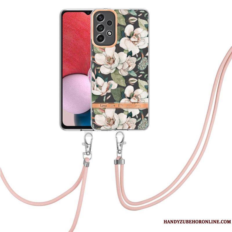 Coque Samsung Galaxy A13 à Cordon Florale