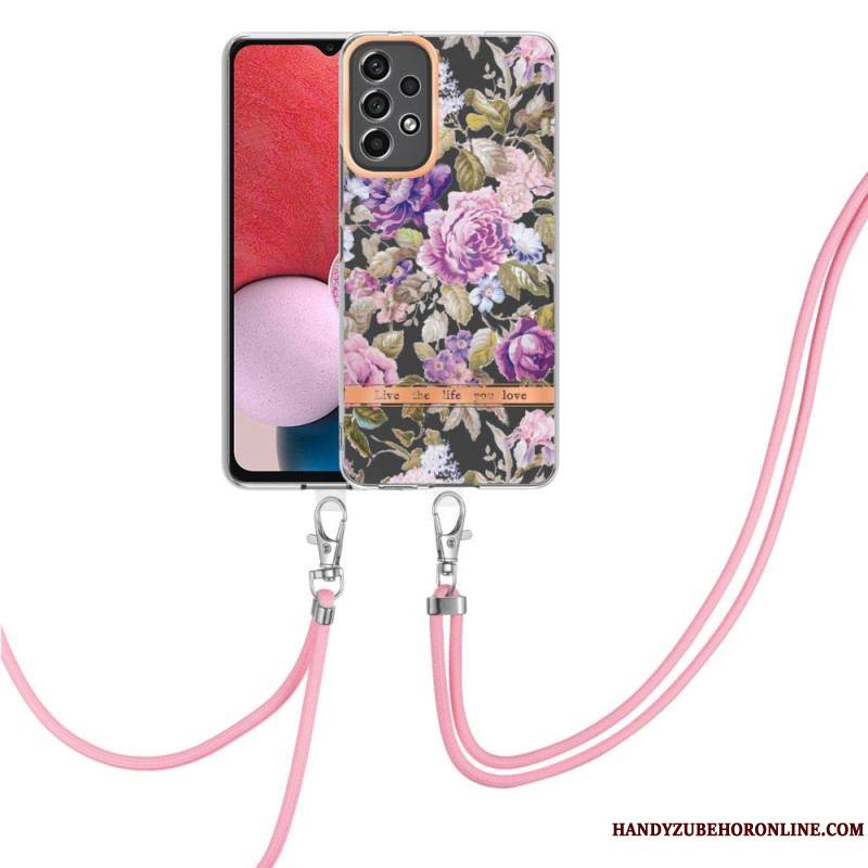 Coque Samsung Galaxy A13 à Cordon Florale