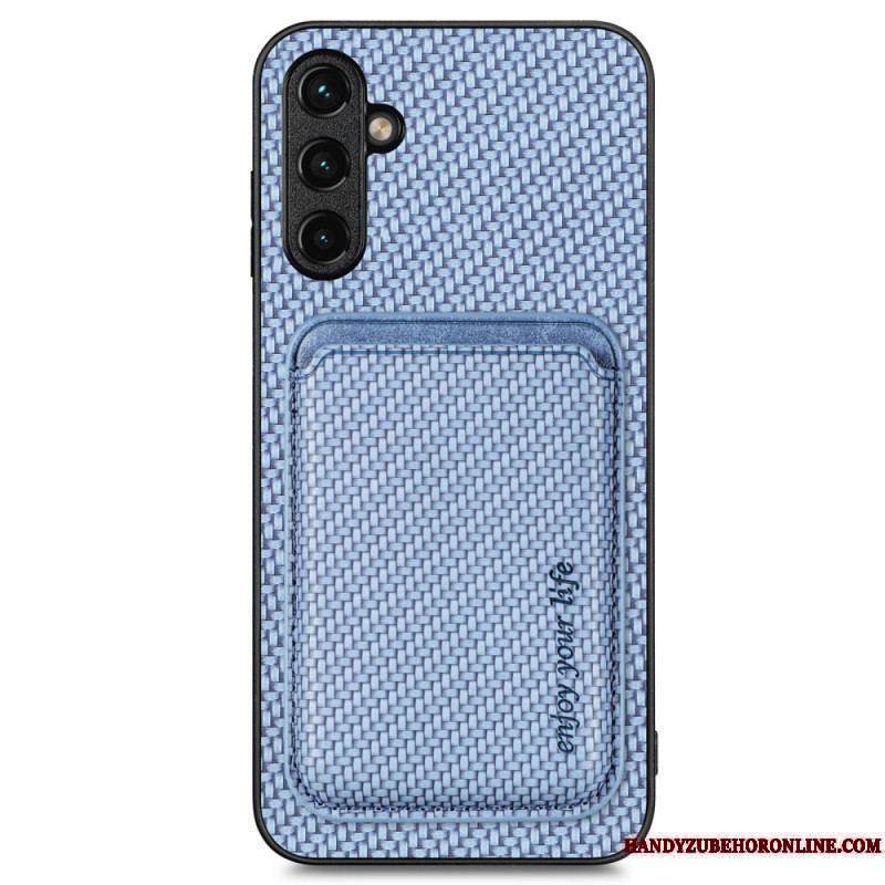 Coque Samsung Galaxy A14 5G / A14 Fibre Carbone Porte-Cartes Amovible