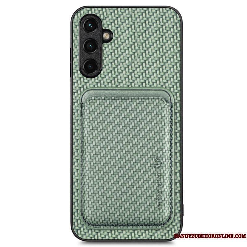 Coque Samsung Galaxy A14 5G / A14 Fibre Carbone Porte-Cartes Amovible