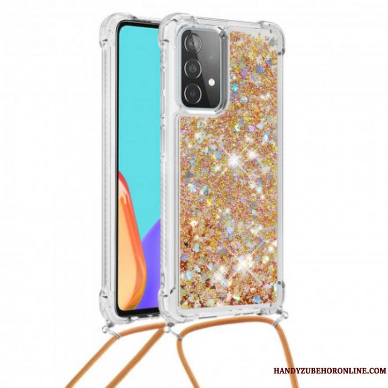 Coque Samsung Galaxy A52 4G / A52 5G / A52s 5G Paillettes avec Cordon