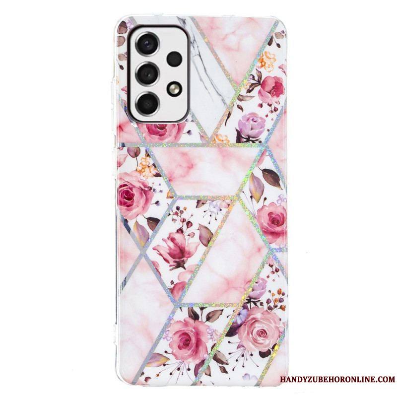 Coque Samsung Galaxy A53 5G Marbrée Fleurs